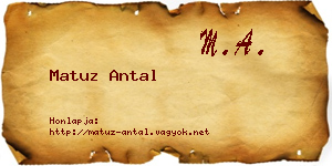 Matuz Antal névjegykártya
